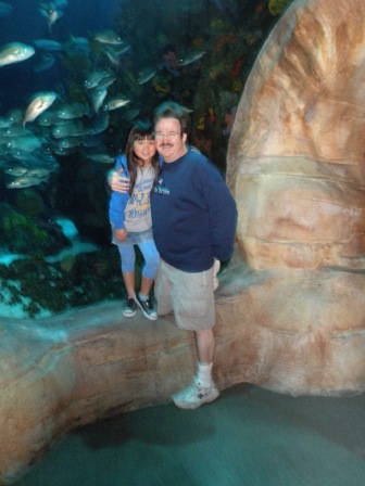 Kasen and Daddy posing with fish